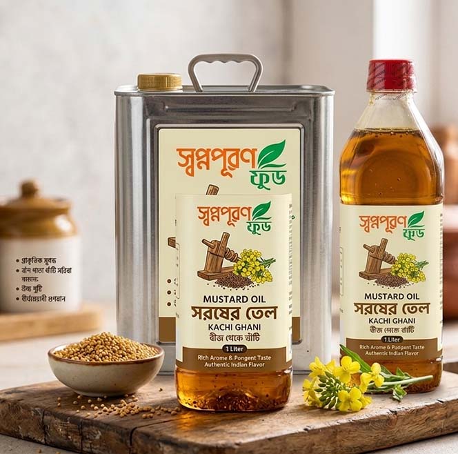 Swapno Puron Kachi Ghani Mustard Oil - 2L